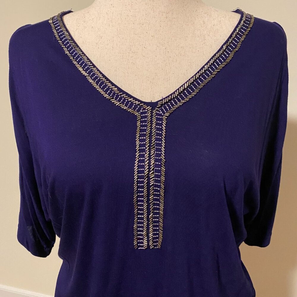 NWT Cable & Gauge Purple Embellished Blouse Size XL - Picture 5 of 8